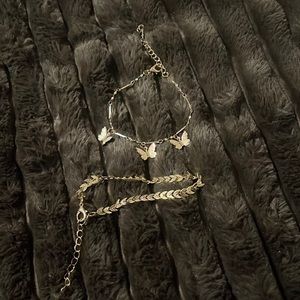 Gold butterfly and chain bracelet bundle
